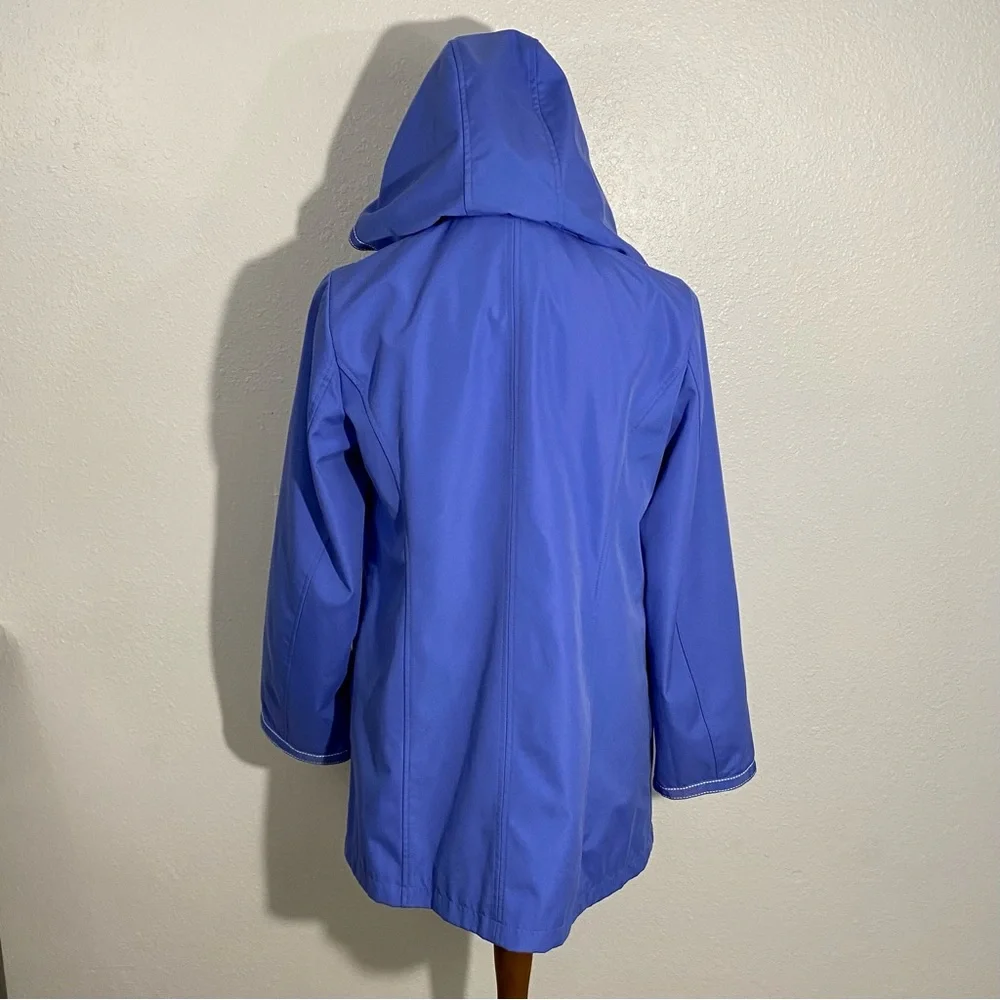 dennis basso Royal Blue Hooded Rain Jacket